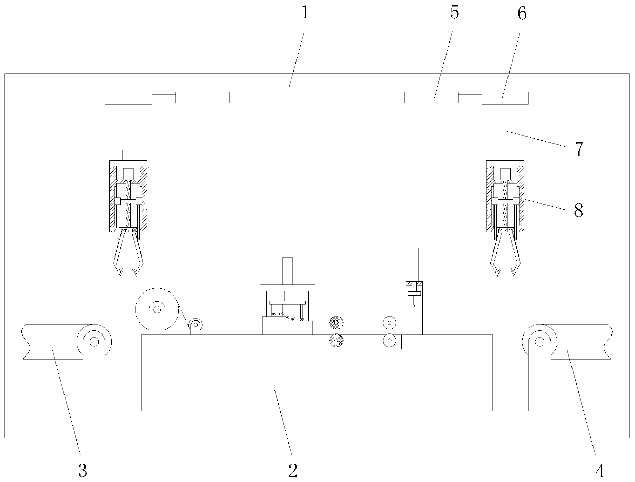 Novel double-edge-covered easy-to-pull adhesive tape covering device and adhesive tape covering process