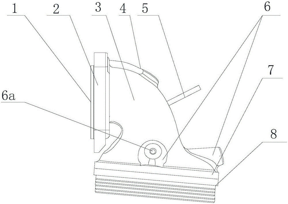 Exhaust emission connector of automobile engine and production technology thereof