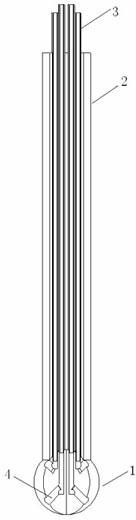 Full-flow direction flow velocity measurement probe and measurement method thereof