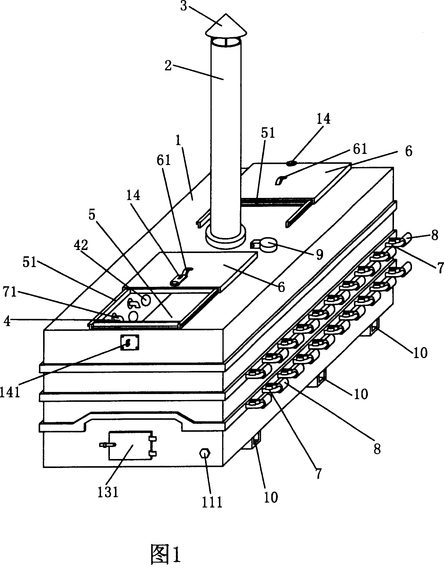 Decomposing process for organic garbage and organic garbage thermal decomposing device