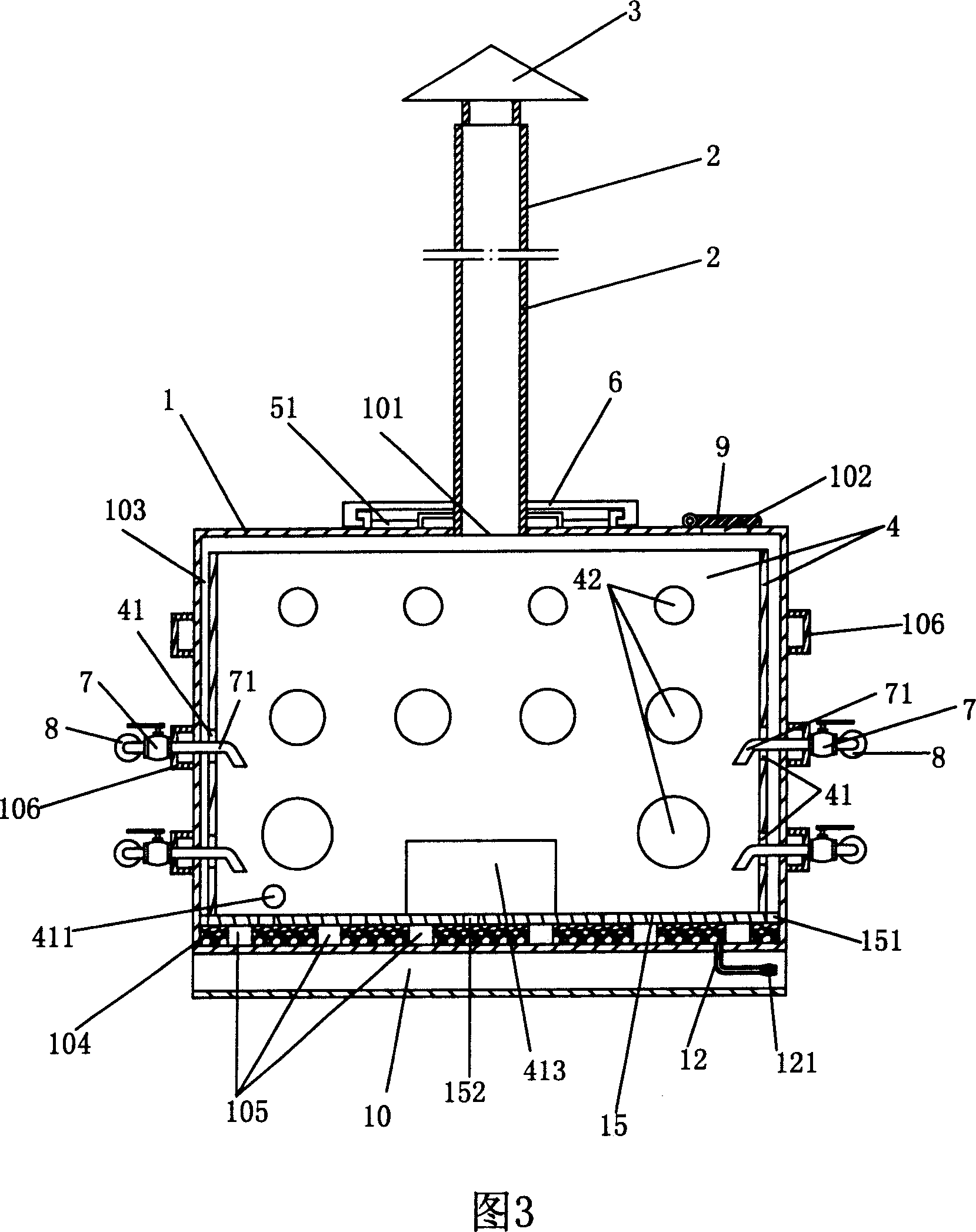 Decomposing process for organic garbage and organic garbage thermal decomposing device