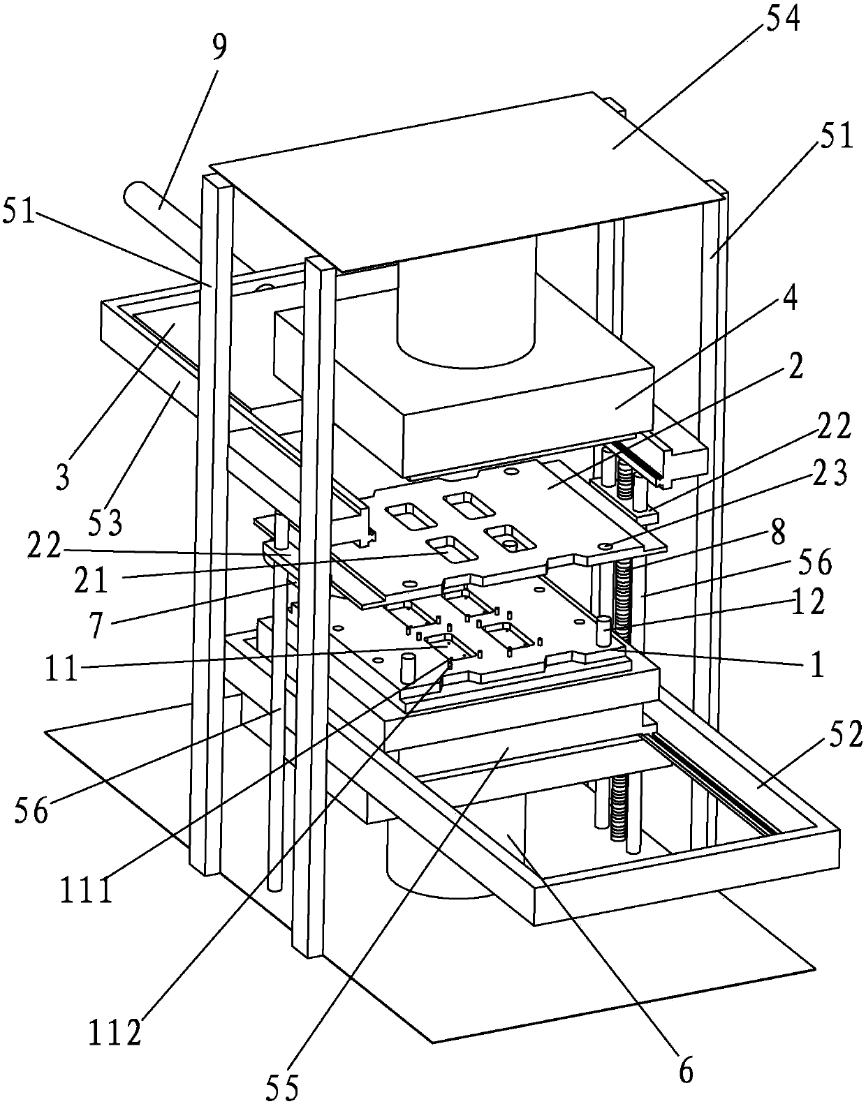 Production process and molding equipment for 3D (three-dimensional) battery cover