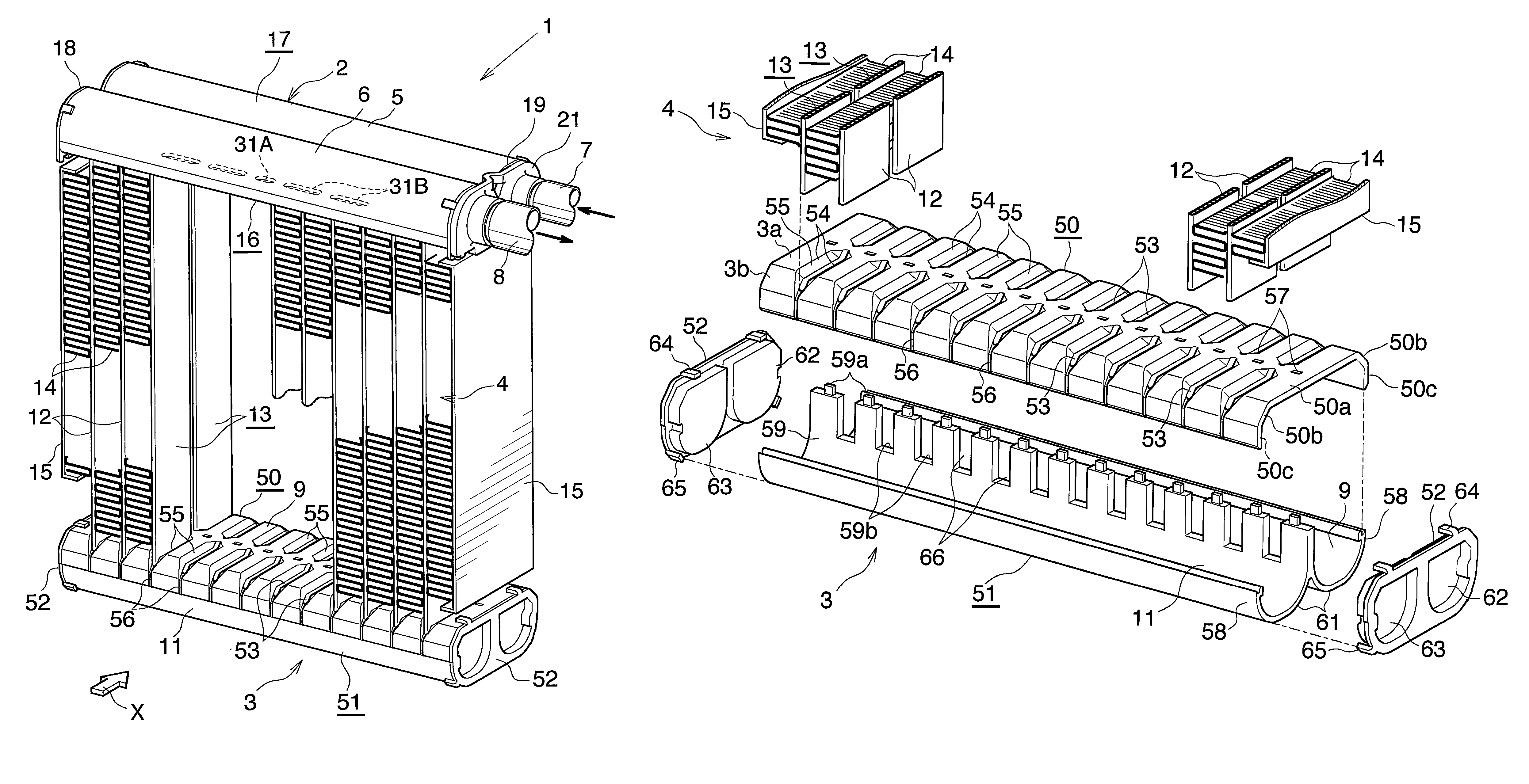 Heat exchanger with drain grooves