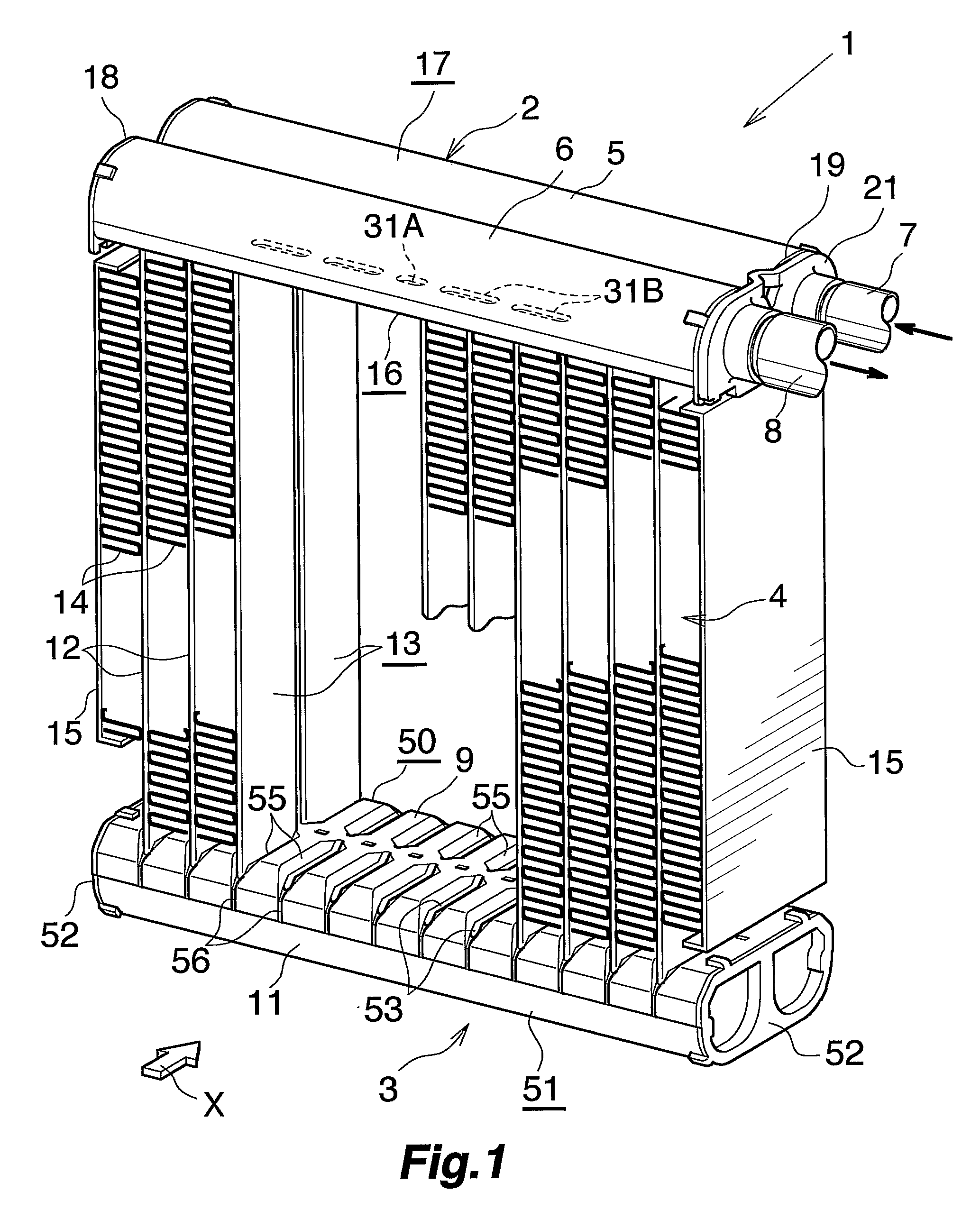 Heat exchanger with drain grooves