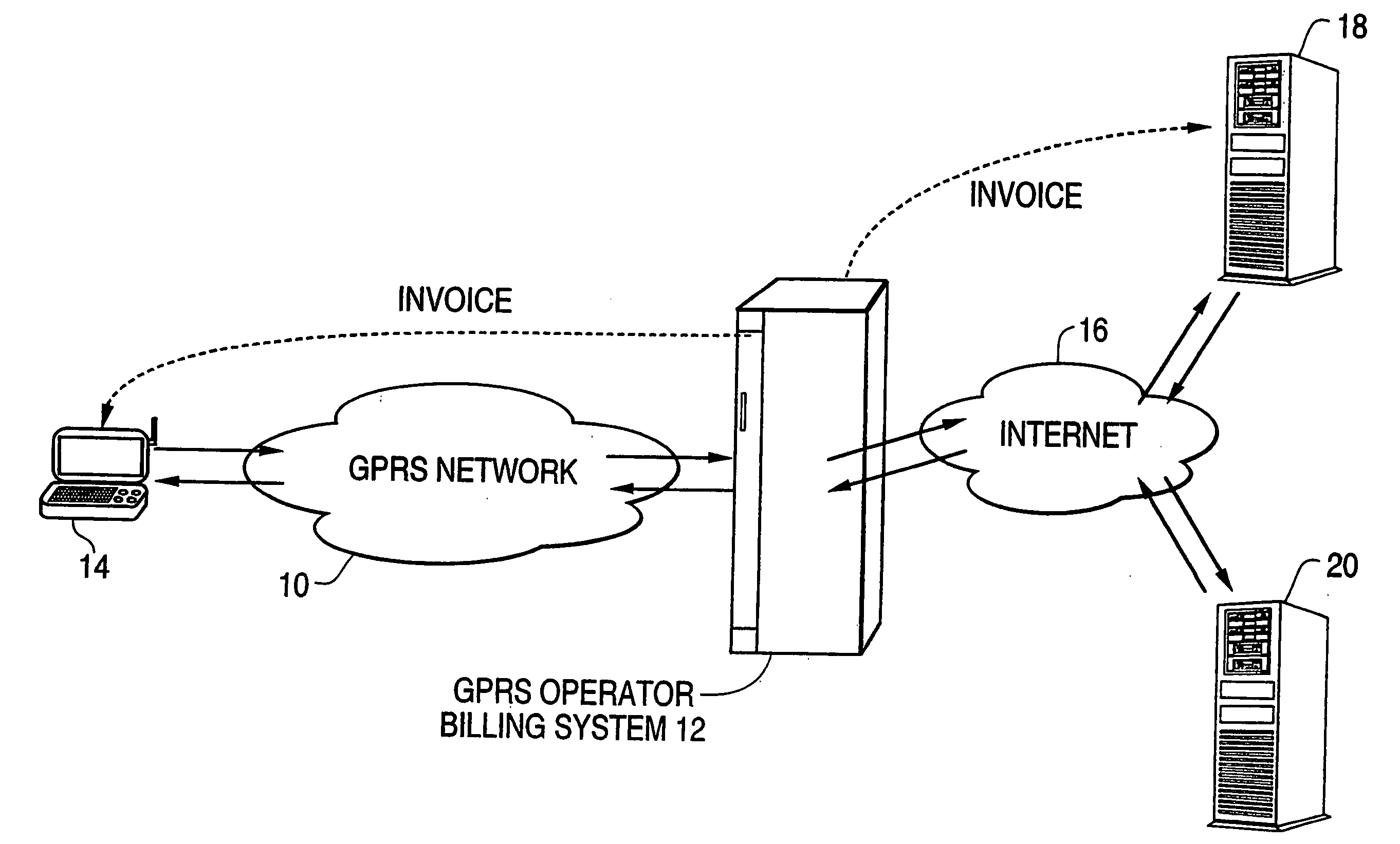 Host-sponsored data transmission billing system and method