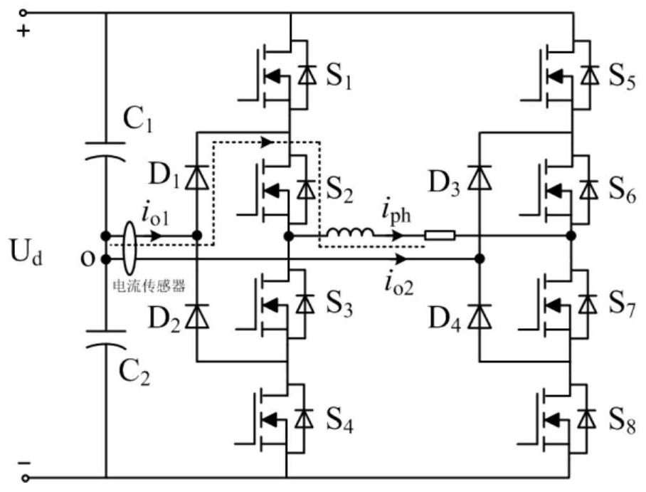 Open-circuit fault diagnosis method for neutral-point clamped single-phase three-level inverter