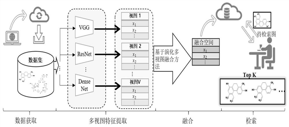 A Molecular Structure Graph Retrieval Method Based on Evolutionary Computing Multi-View Fusion