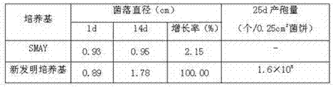 Culture medium and preparation method for promoting spore production of Nomura rayii