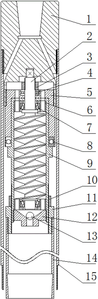 Spiral rotating shaft type local reverse circulation core drill bit