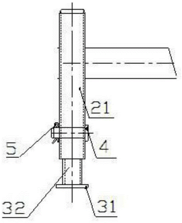 Variable amplitude trolley with detachable landing legs