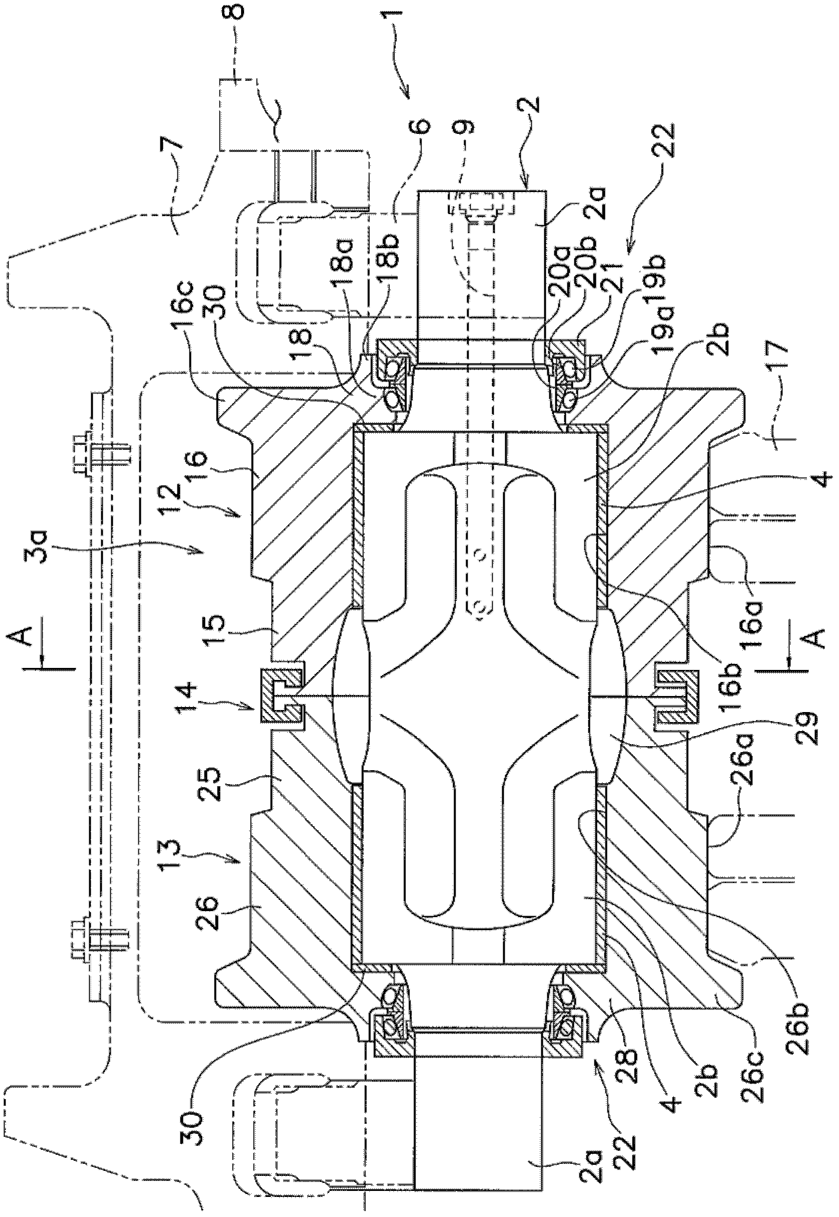 Roller wheel for track belt-type traveling vehicle