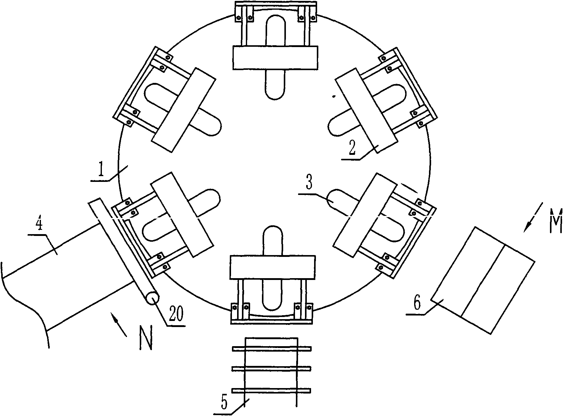 Single-ended fluorescent lamp slice pipe bending and molding device