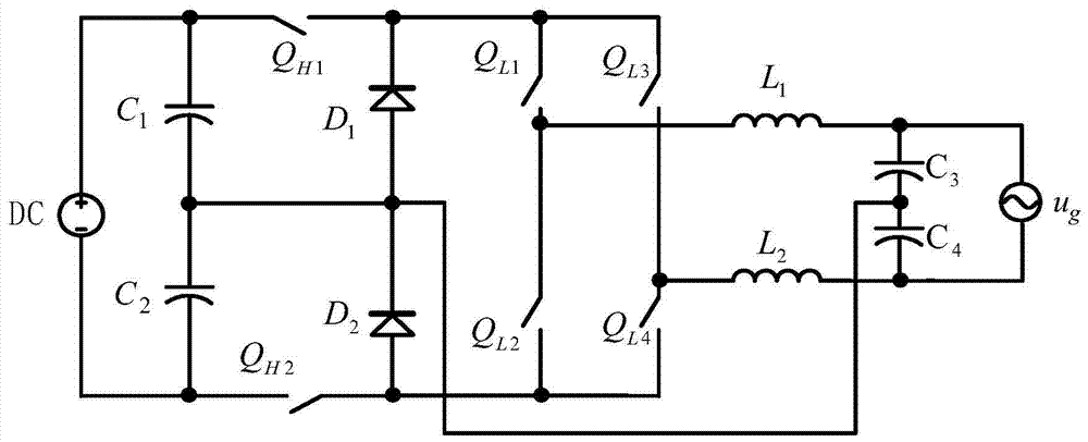 A five-level inverter