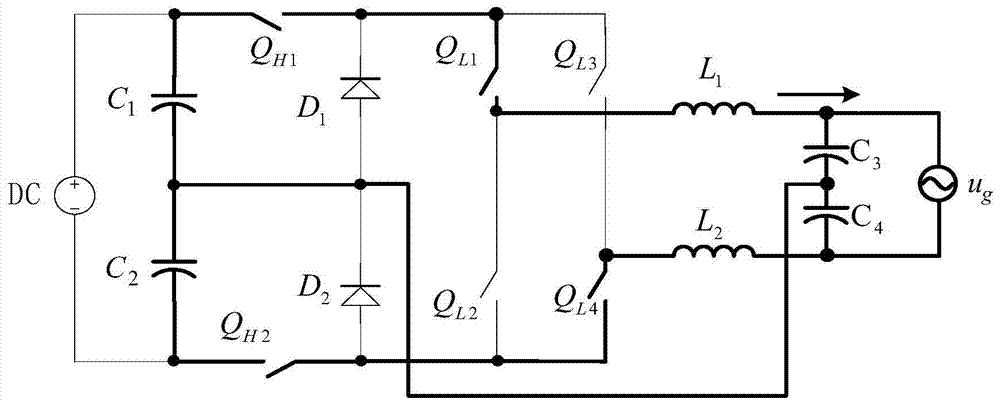 A five-level inverter