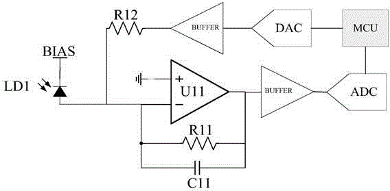 Photodiode circuit based on background noise elimination and laser ranging system