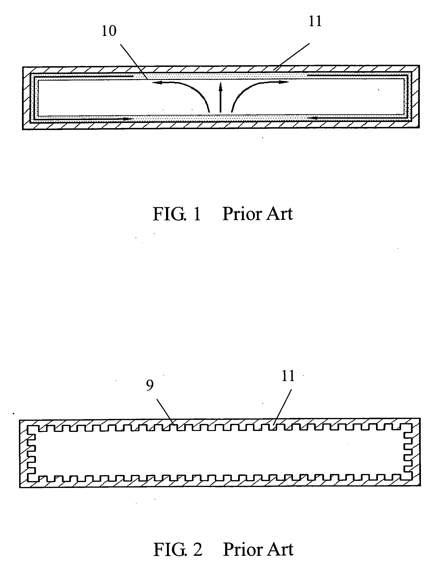 Flat-plate heat pipe containing channels