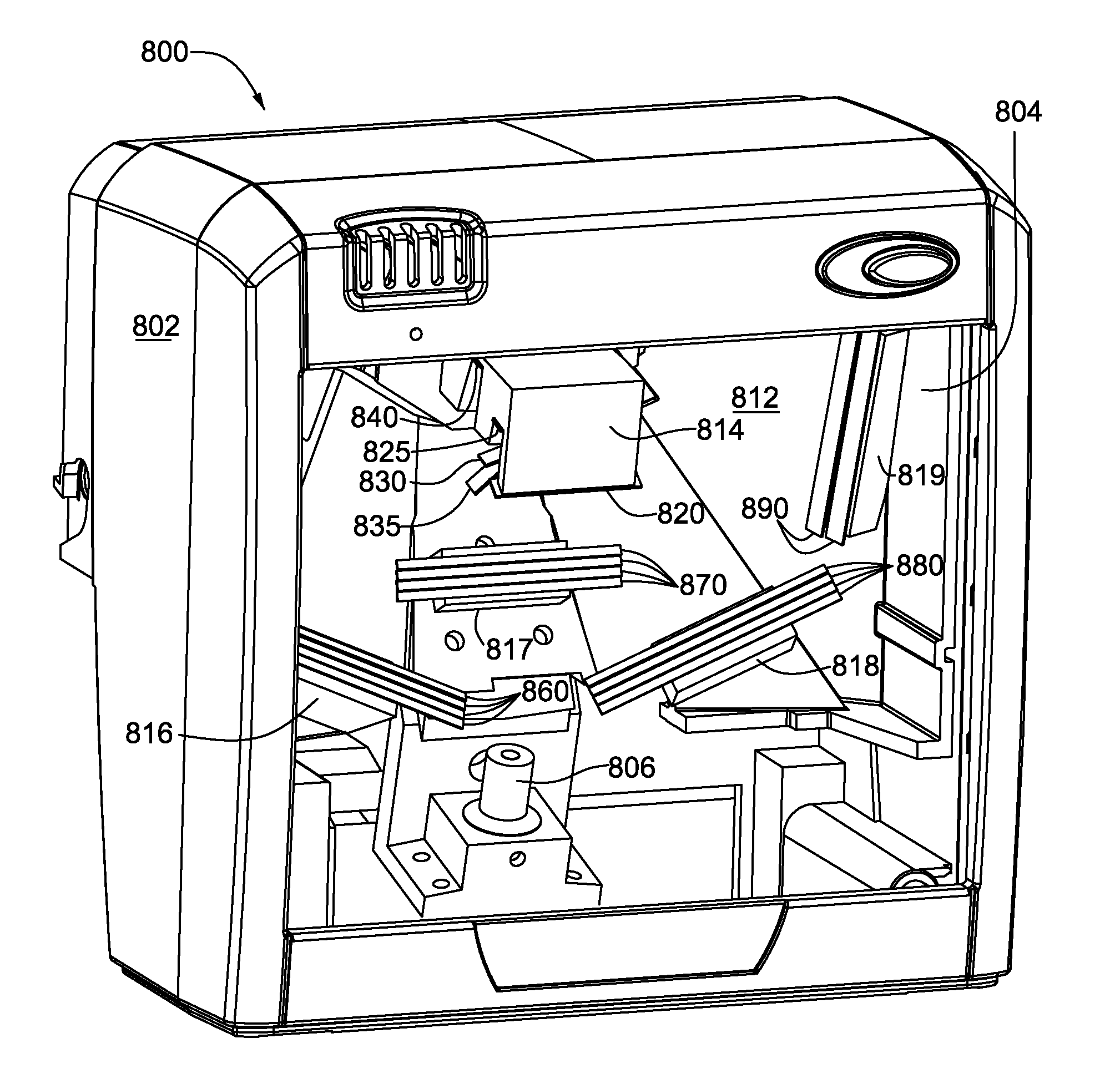 Monolithic mirror structure for use in a multi-perspective optical code reader