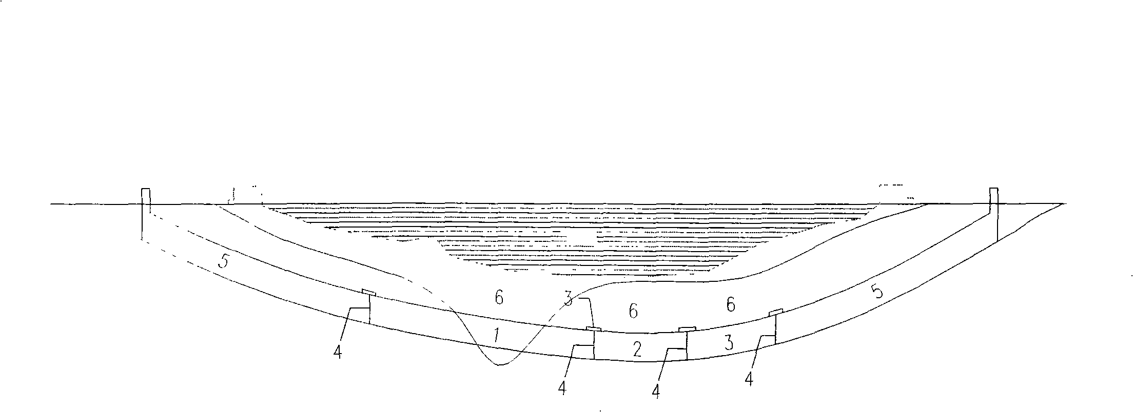 Submarine tunnel composite lining interlaminar water seepage longitudinal cross flow-proof construction method