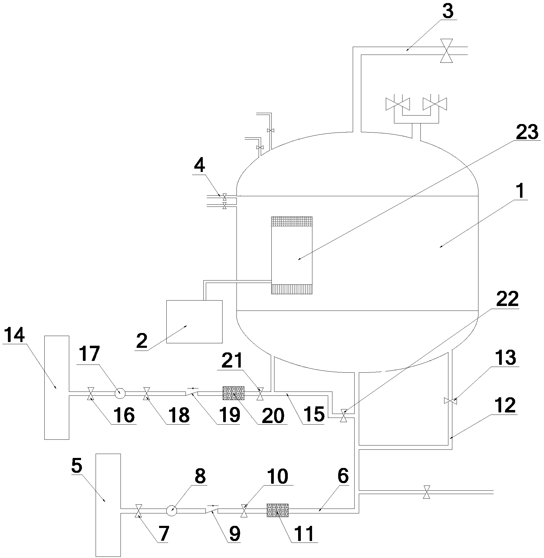 Experiment system for simulating nuclear containment benchmark accident condition and realizing method of experiment system