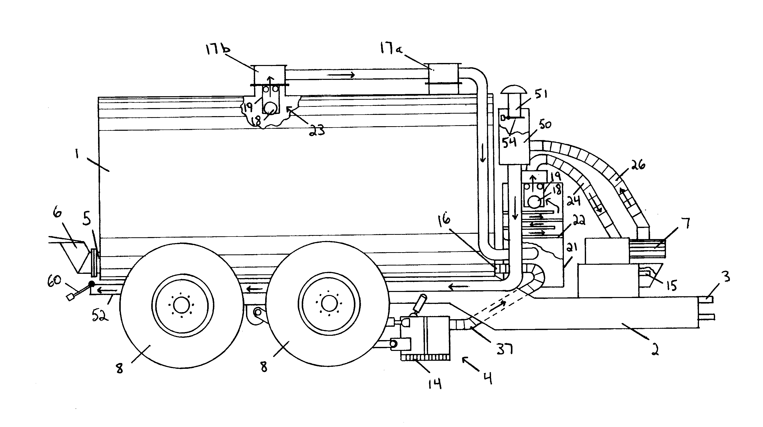 Collection means for a mobile vacuum apparatus for the collection of liquid or semi-liquid materials