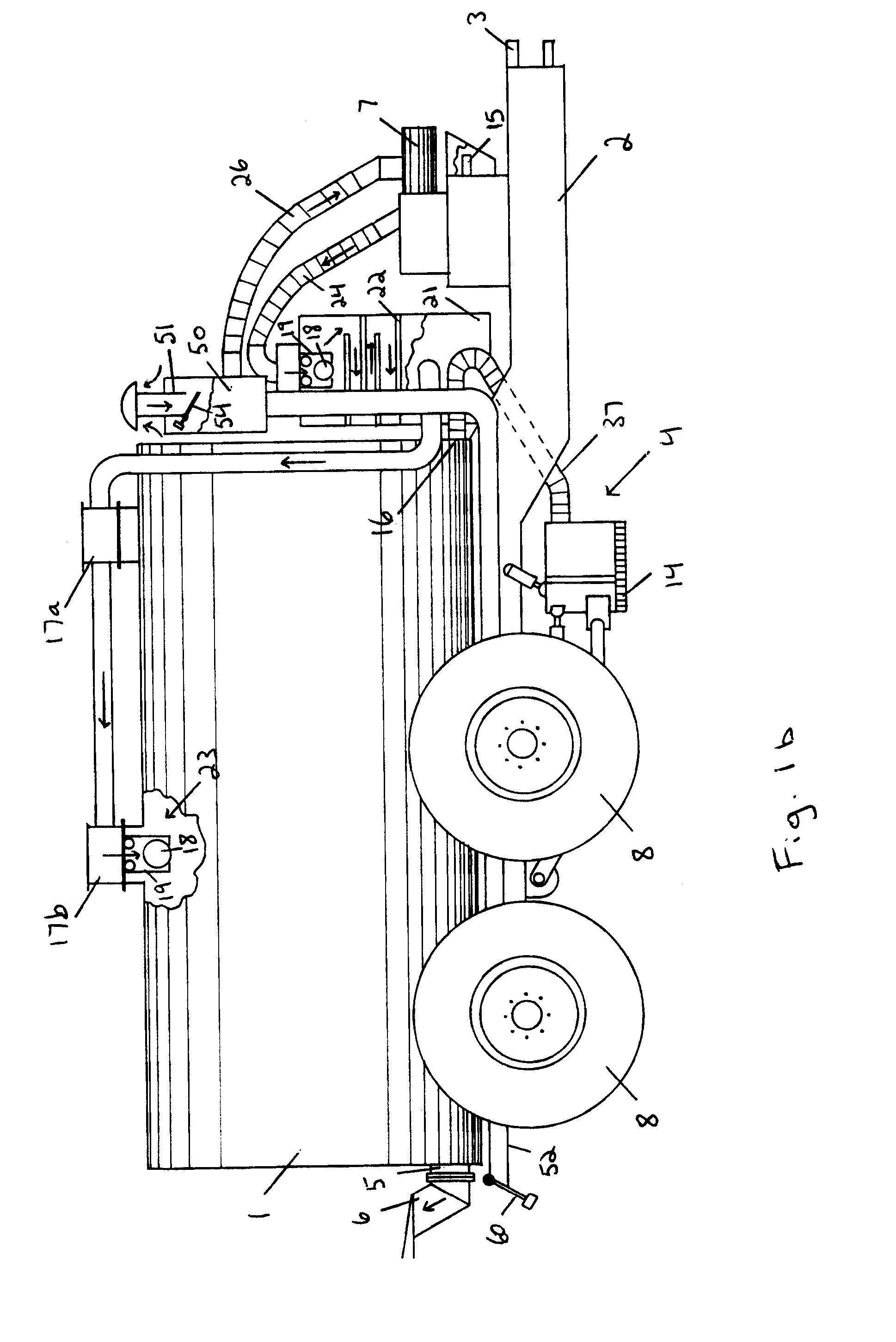 Collection means for a mobile vacuum apparatus for the collection of liquid or semi-liquid materials