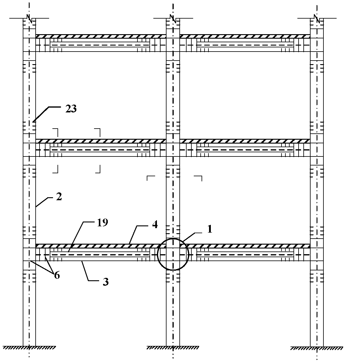 Prefabricated steel-concrete combined beam-column frame structure system