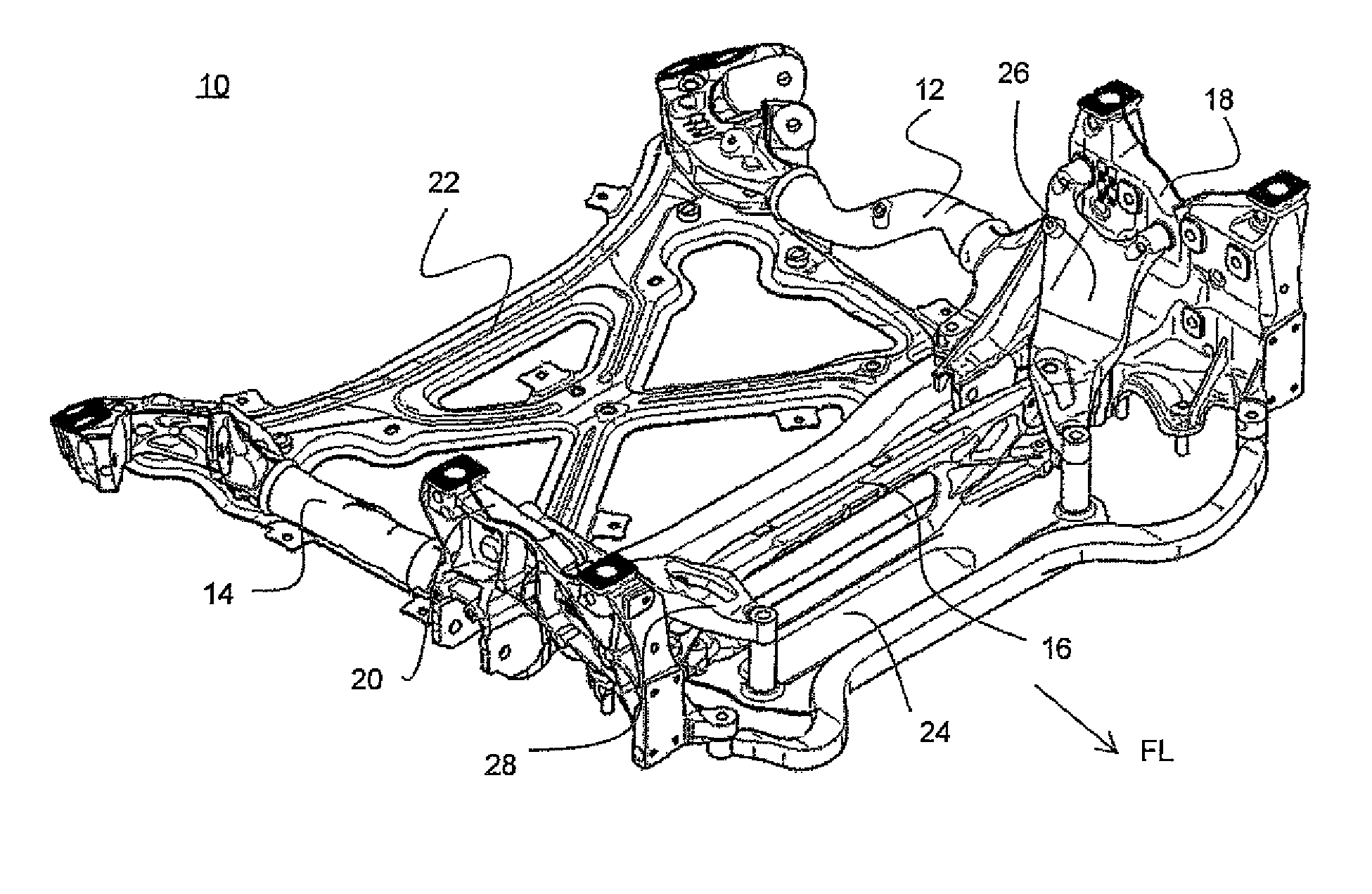 Subframe for a motor vehicle