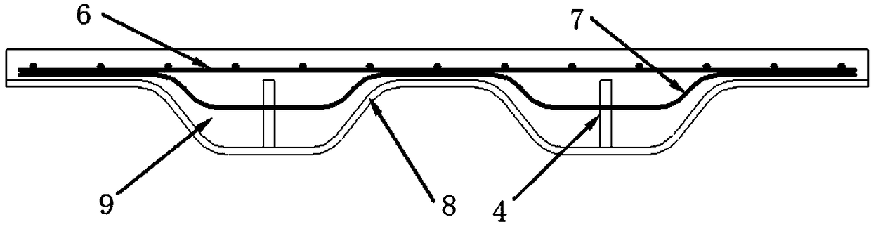 Steel-concrete composite bridge structure and composite bridge deck