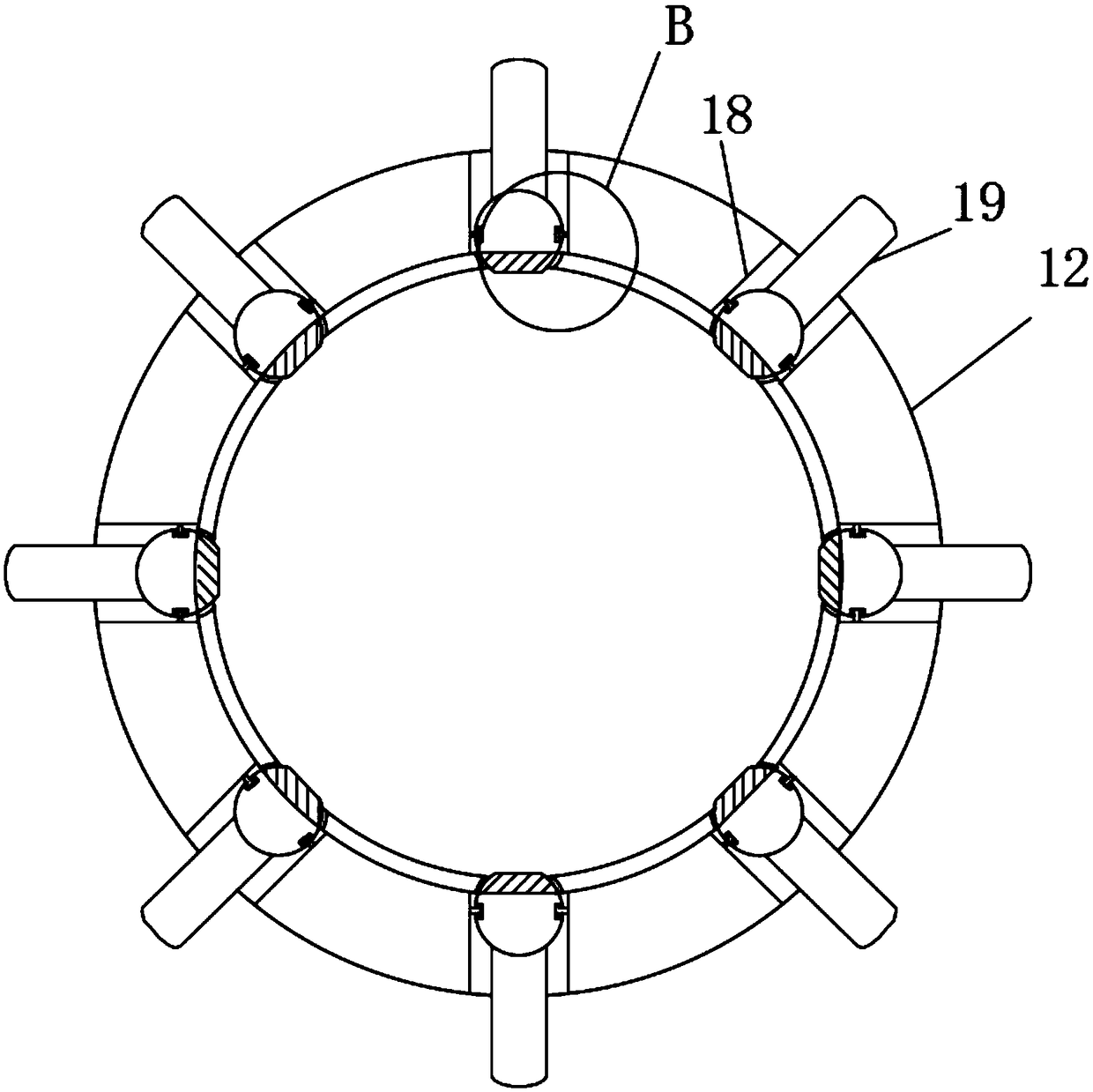 Rotatable dust-settling spraying device for construction site