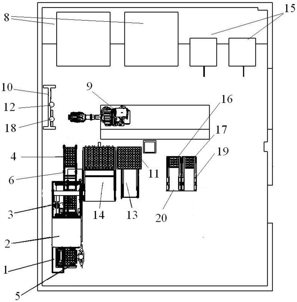 Automatic operation method for mixing, sample melting and soot blowing of fire assays