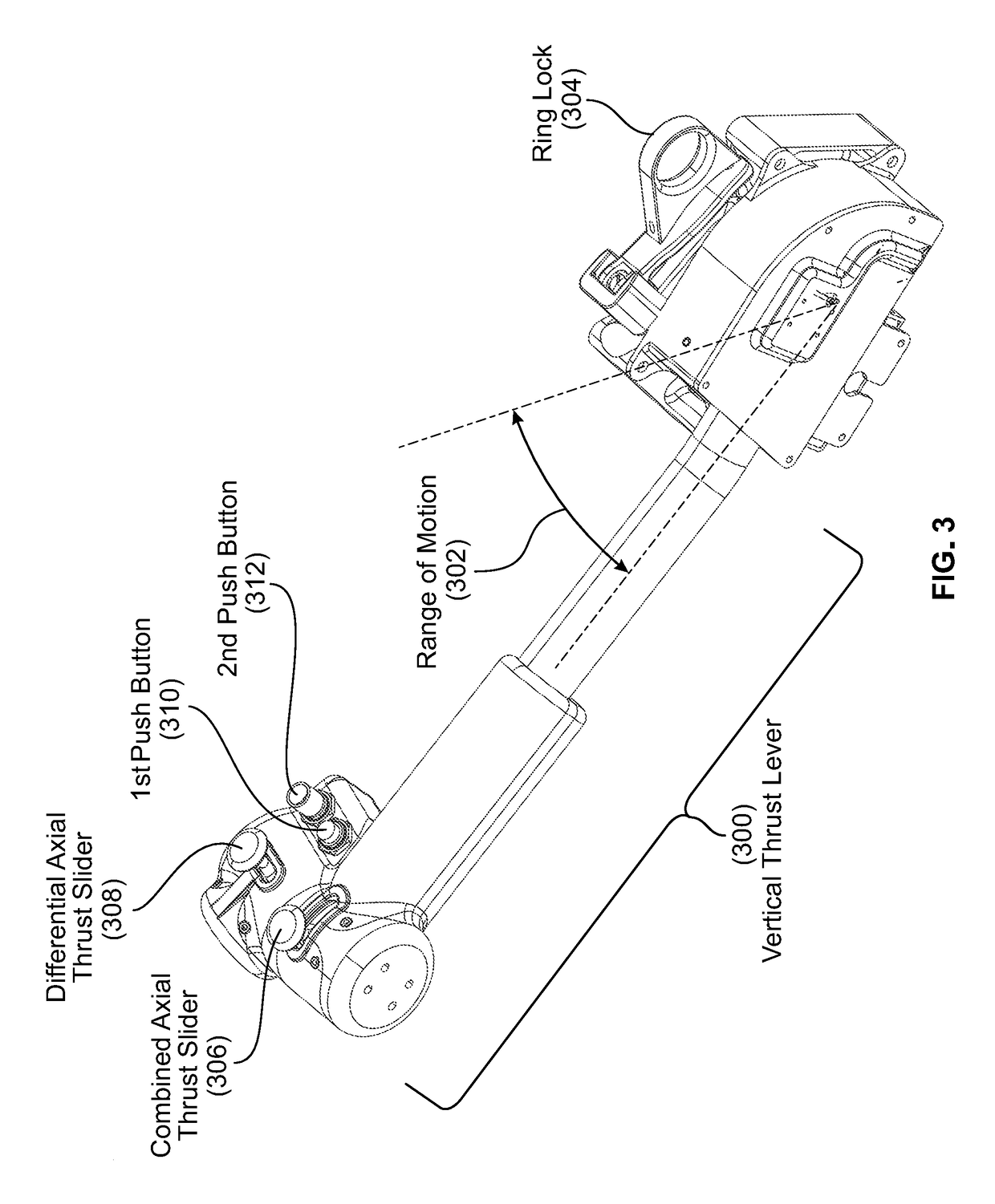 Vertical thrust lever