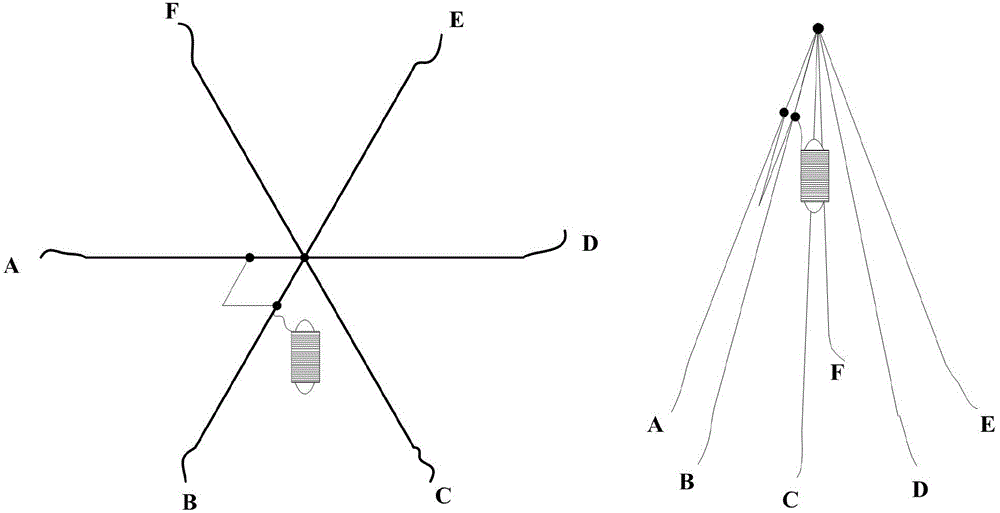 A hexagonal space capture rope net and its preparation method