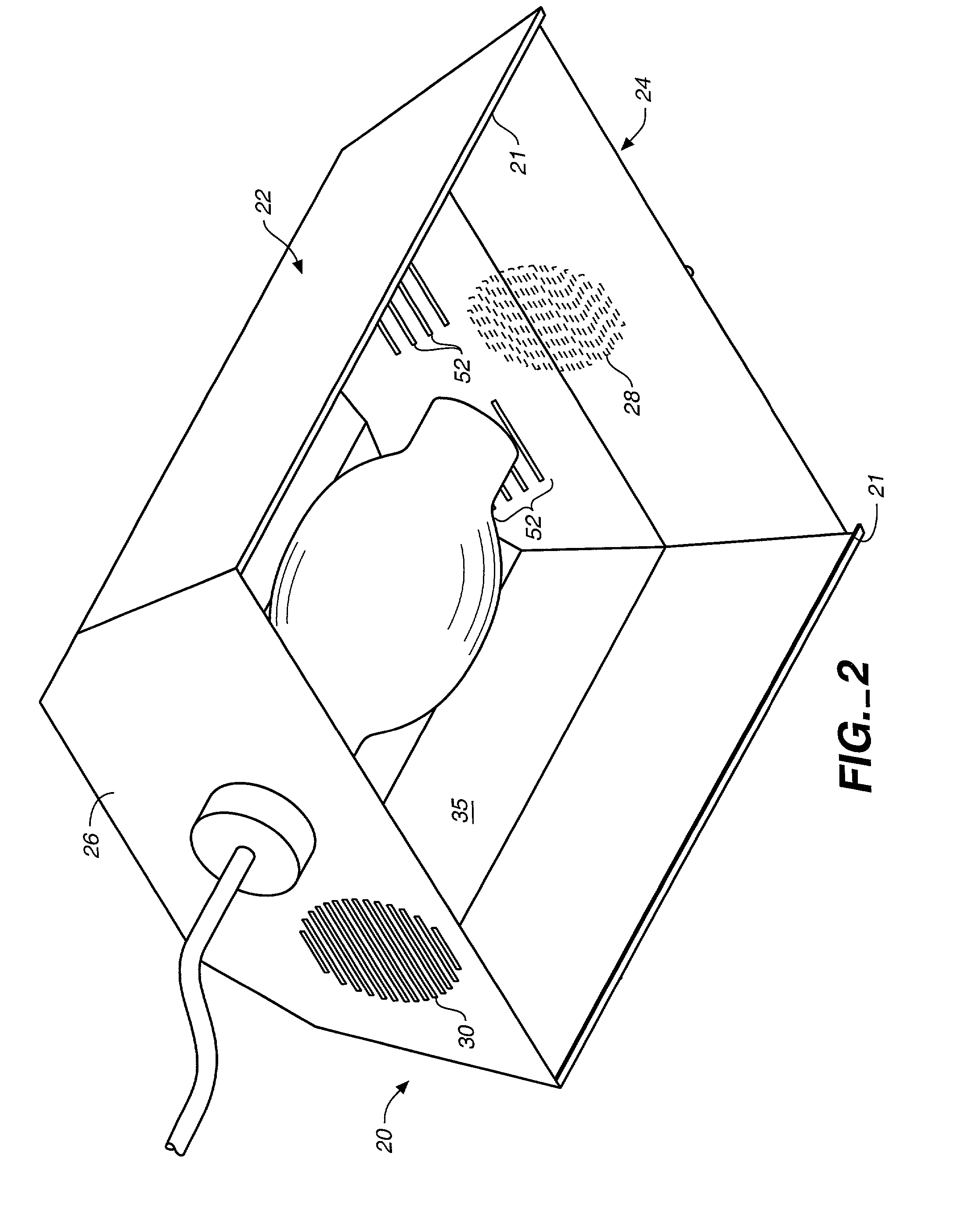 Double-walled grow light housing with air flow cooling system