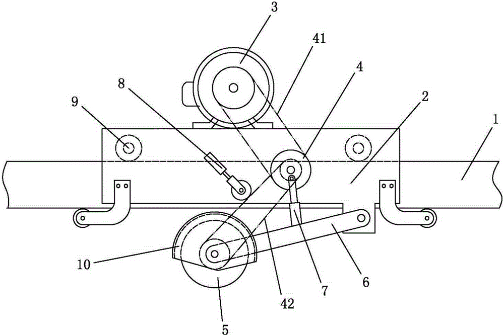 Cutting device of horizontal fabric cutting machine