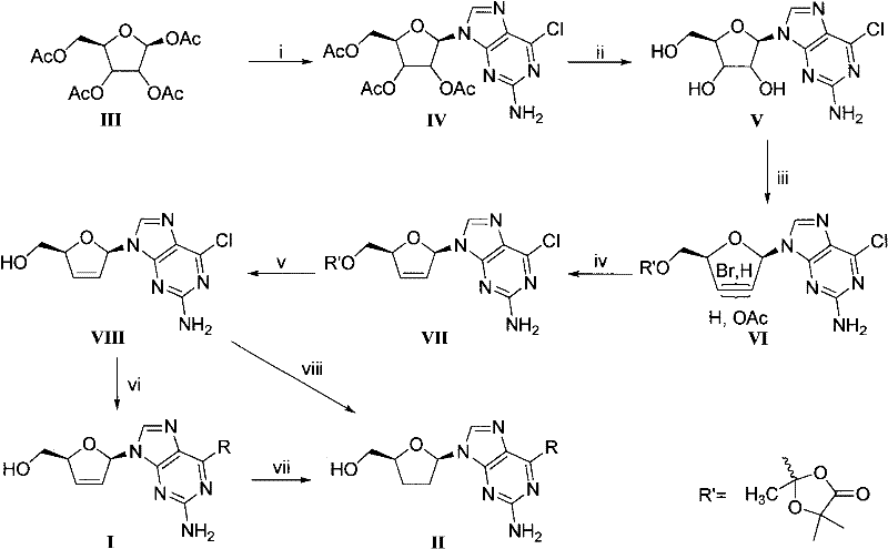 D, L-guanosine analogs, preparation methods thereof and applications thereof