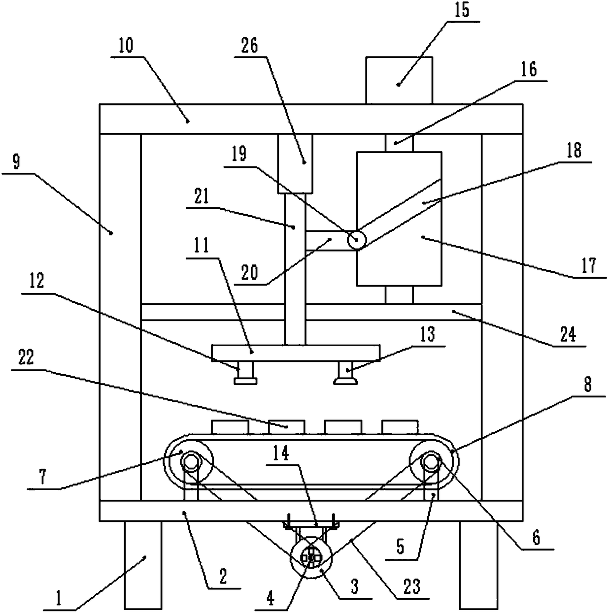 Label gumming and pasting device for manufacturing and producing roller type sound boxes