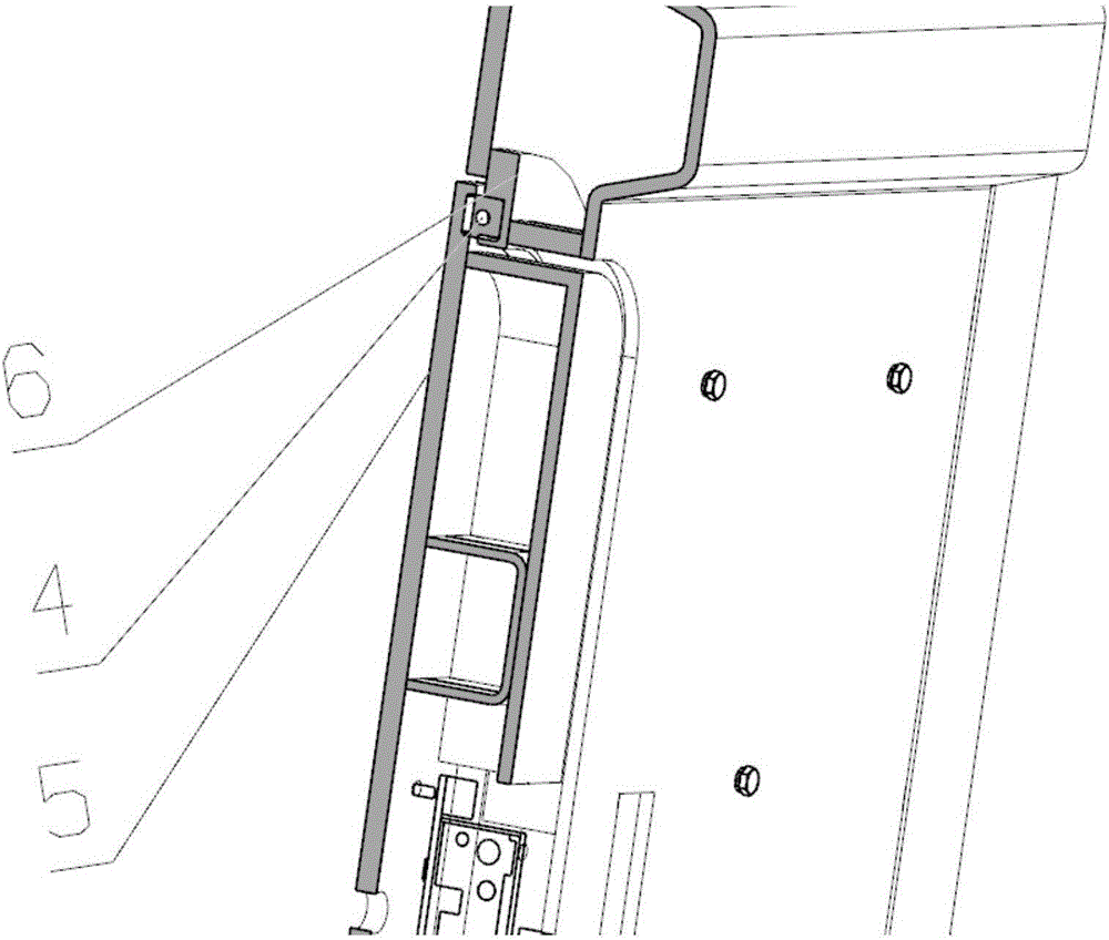 Electric control springboard type rear cabin door structure