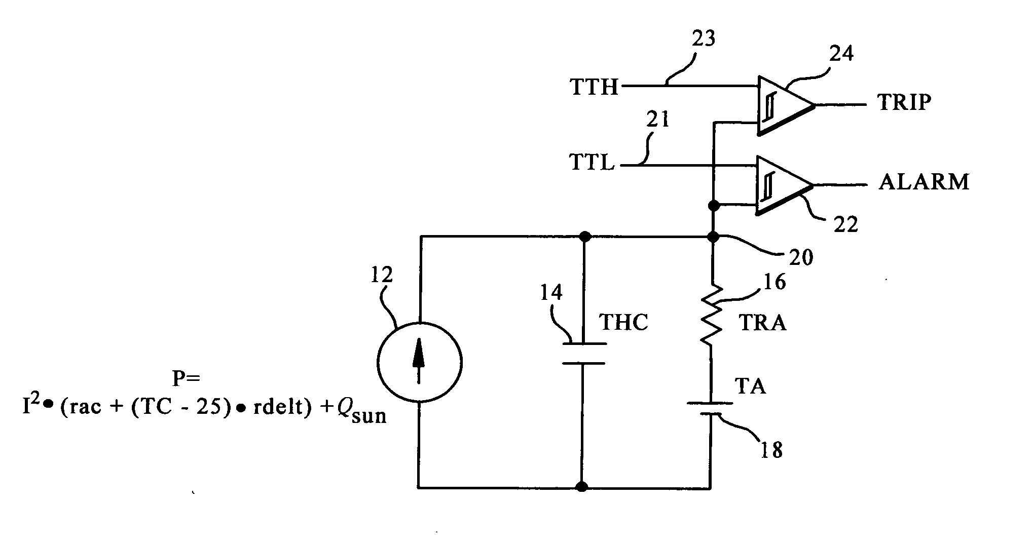 Distance protective relay using a programmable thermal model for thermal protection