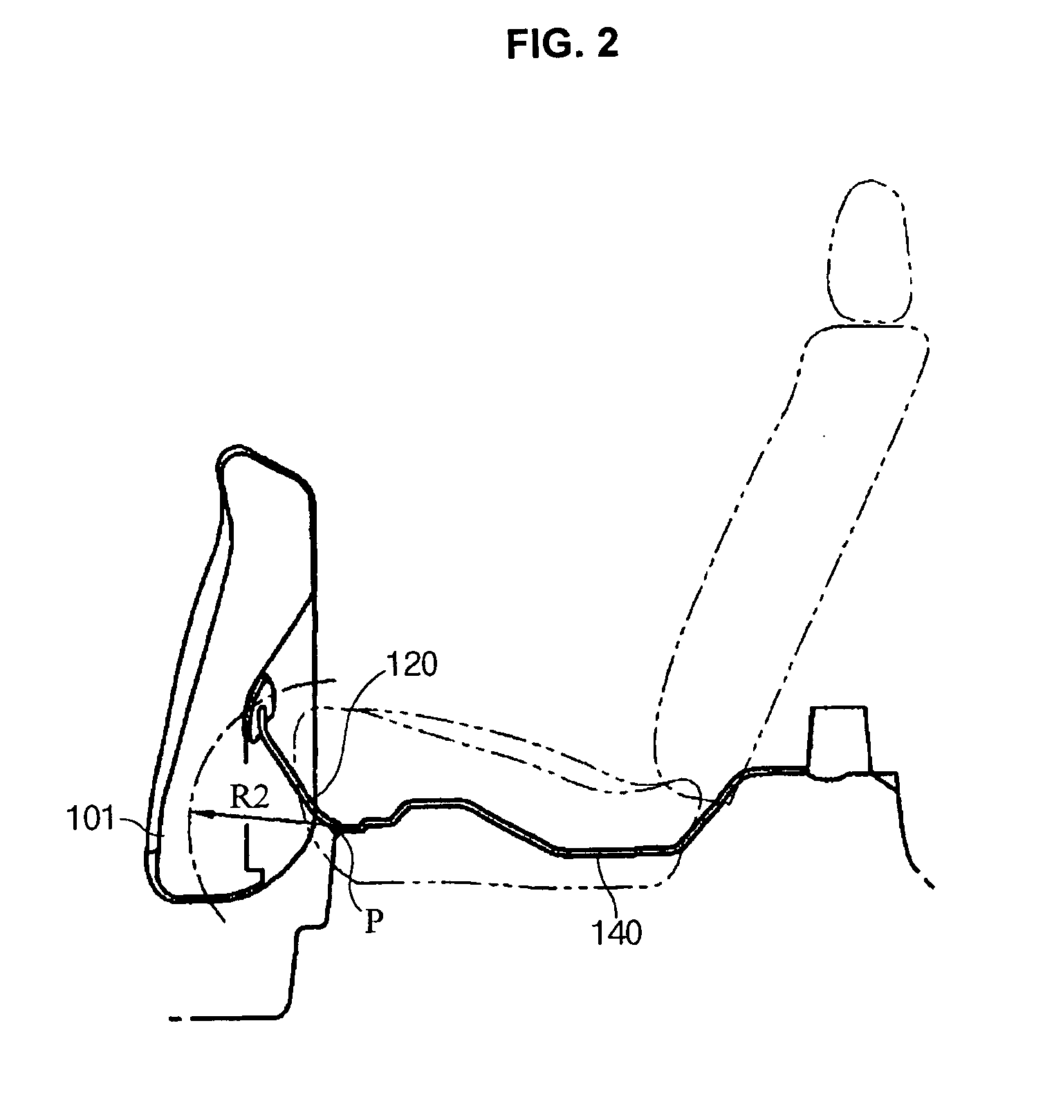 Mounting structure for double-folding seats for vehicles