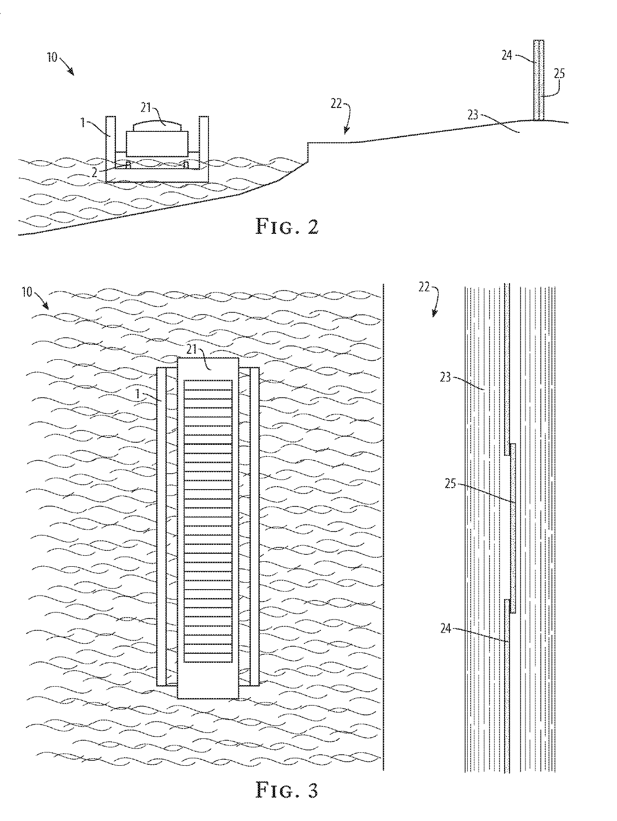 System for conveying a barge over a levee in a level attitude