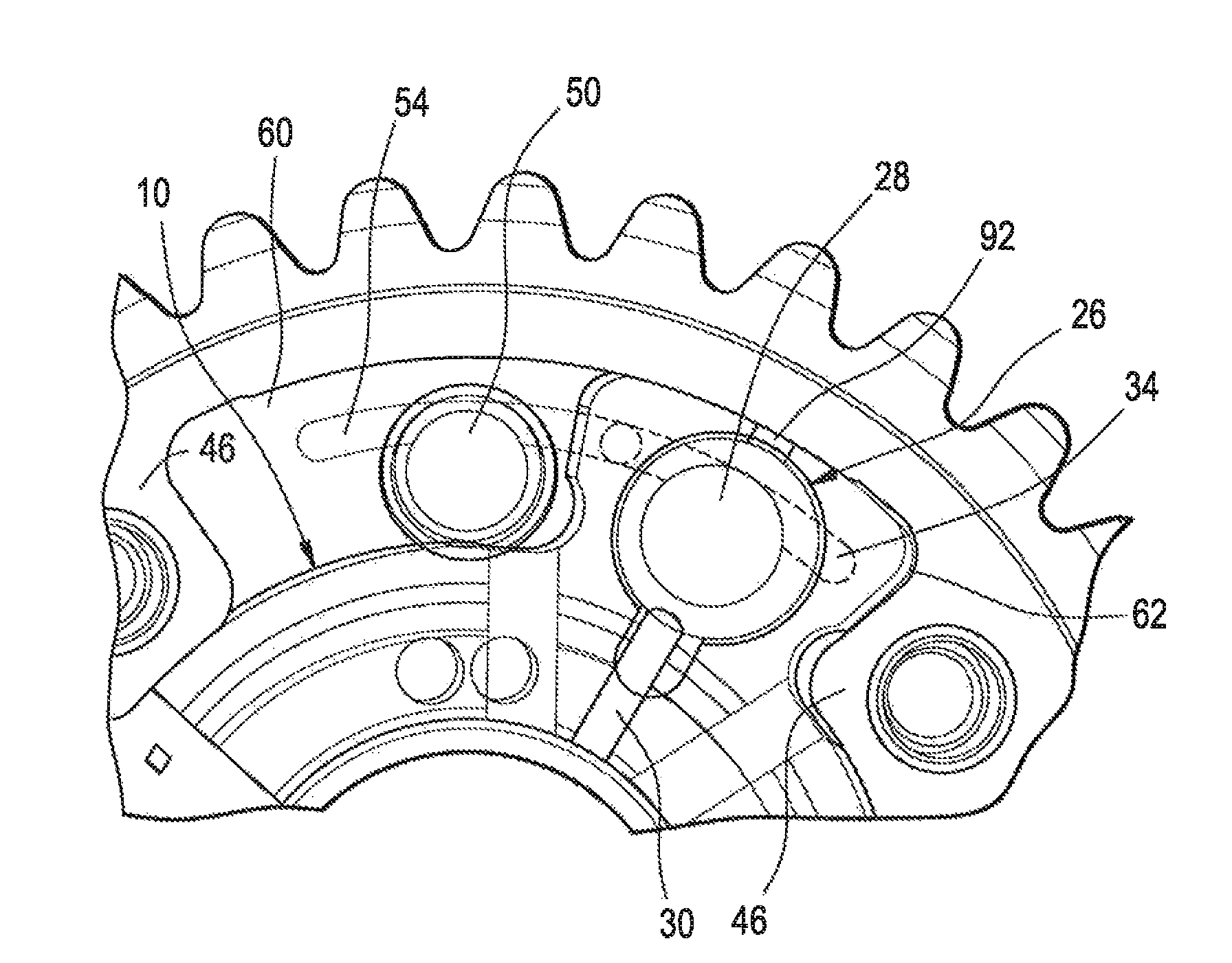 Centering slot for internal combustion engine