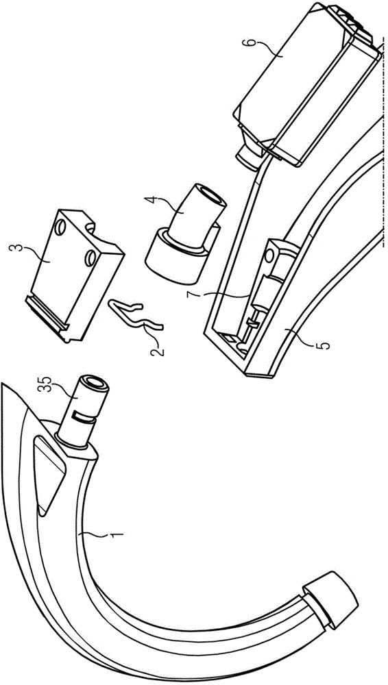 HdO hearing aid worn behind the ear with housing and carrying hook