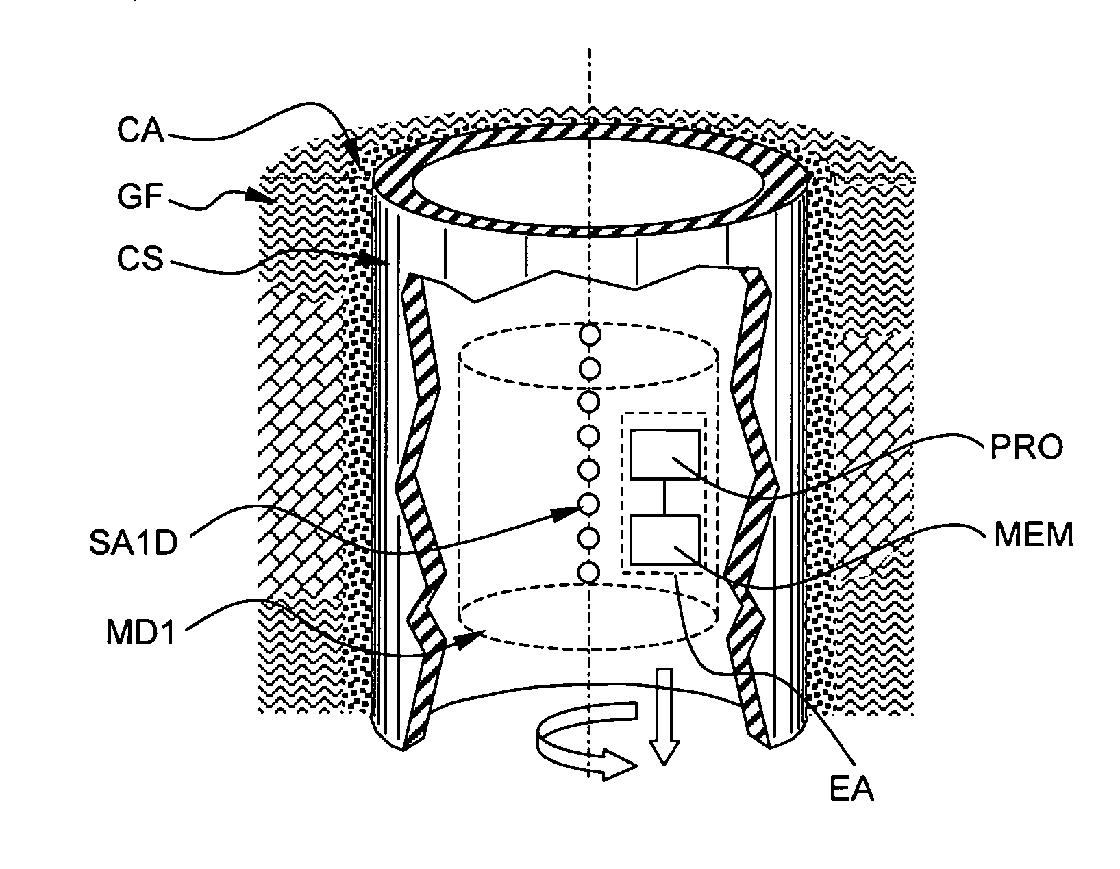 Device and Method of Measuring Depth and Azimuth