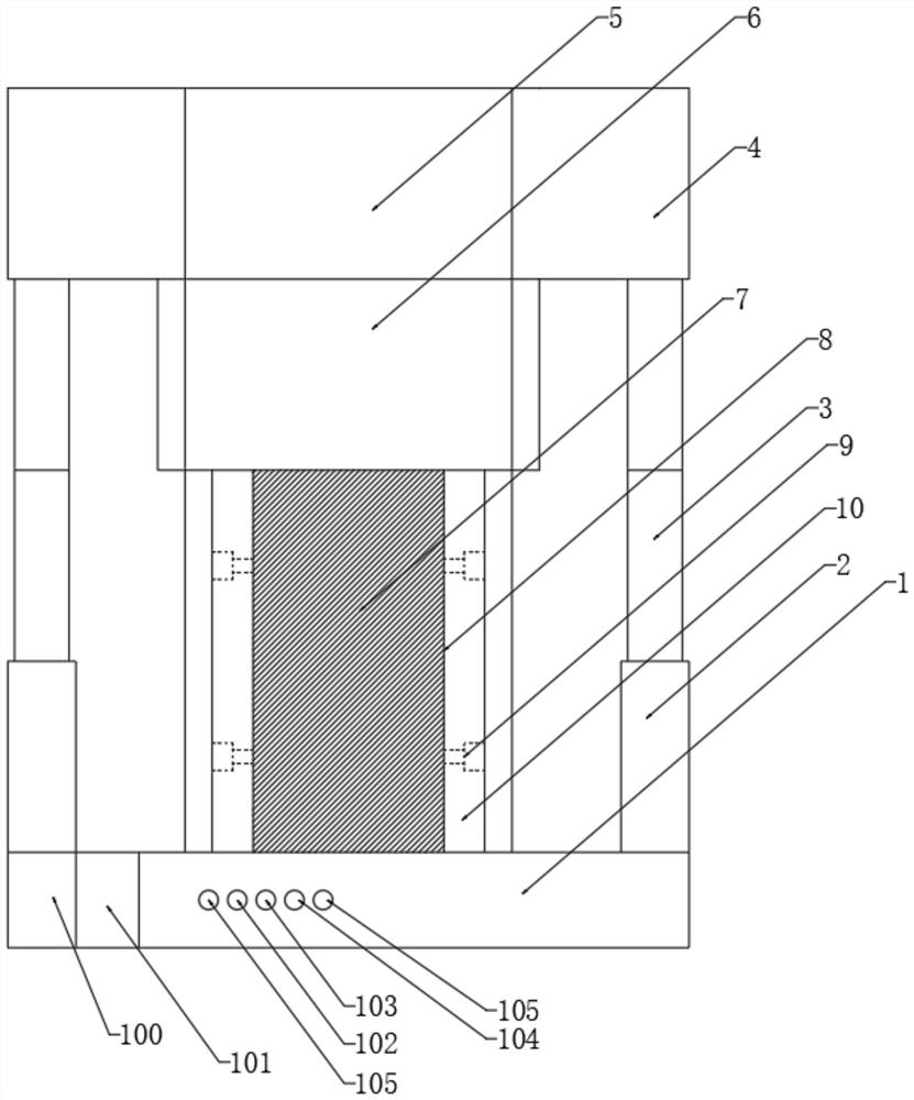 Stamping die with in-die rotary forming structure