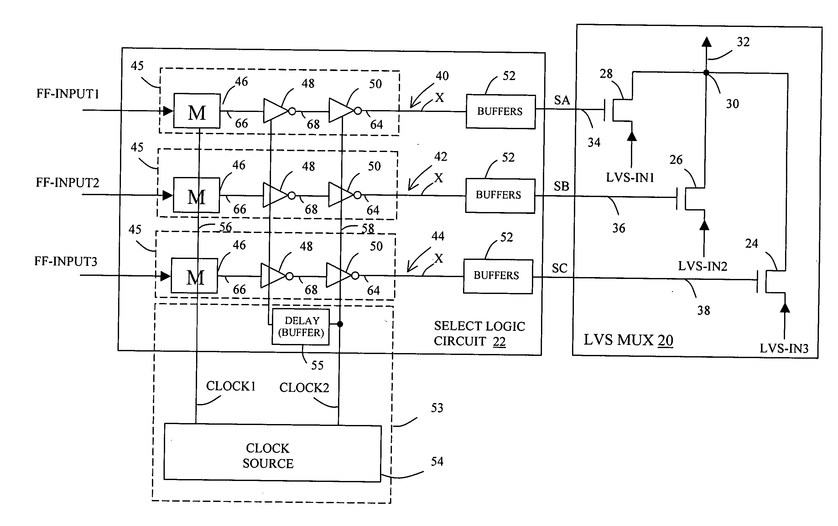 Select logic for low voltage swing circuits