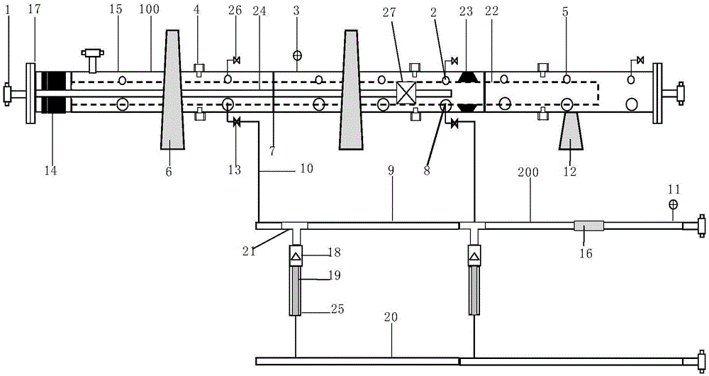 Technology simulation testing device for horizontal well