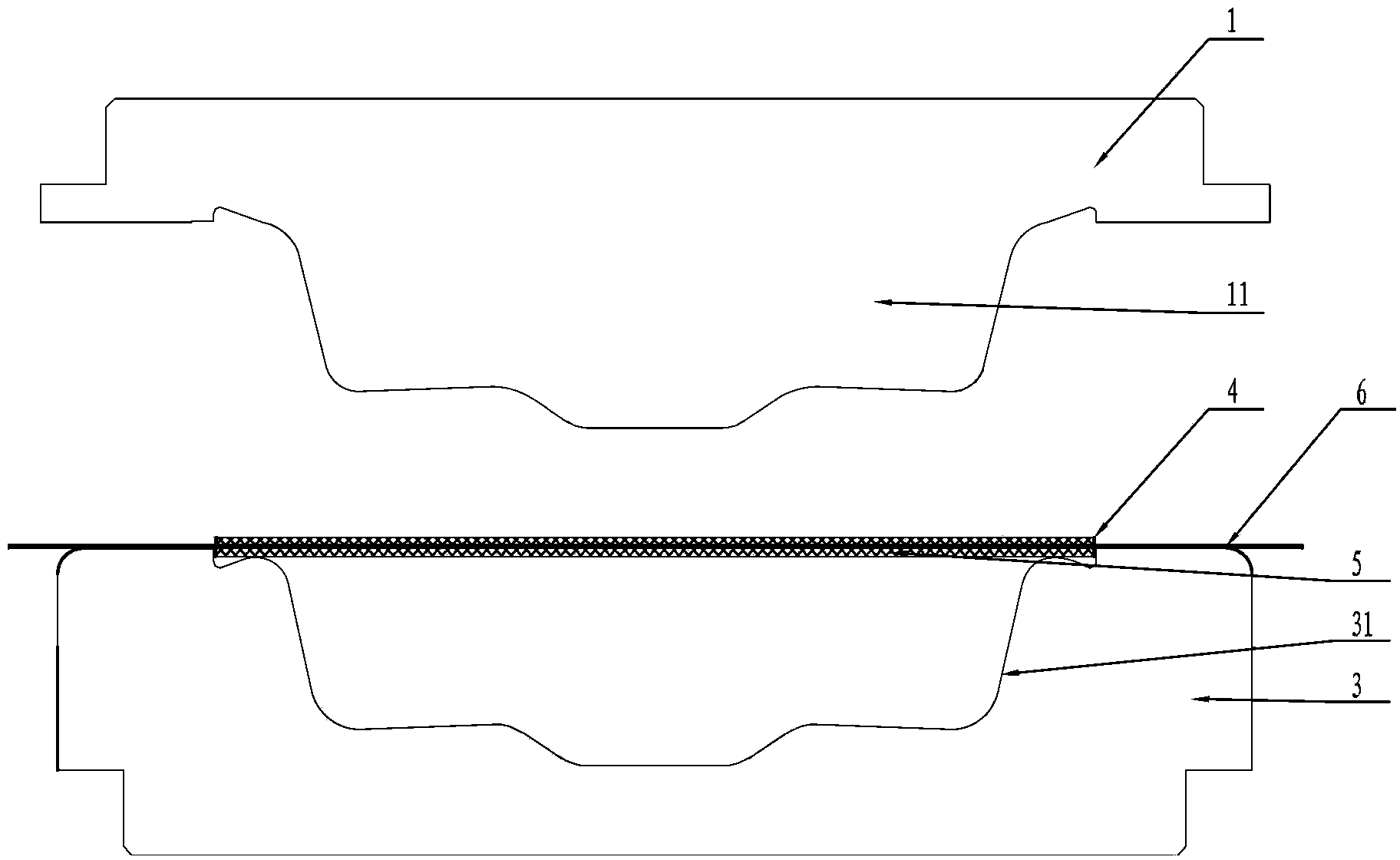 Mould, mould base and process for one-time forming of canvas of air chamber rubber diaphragms