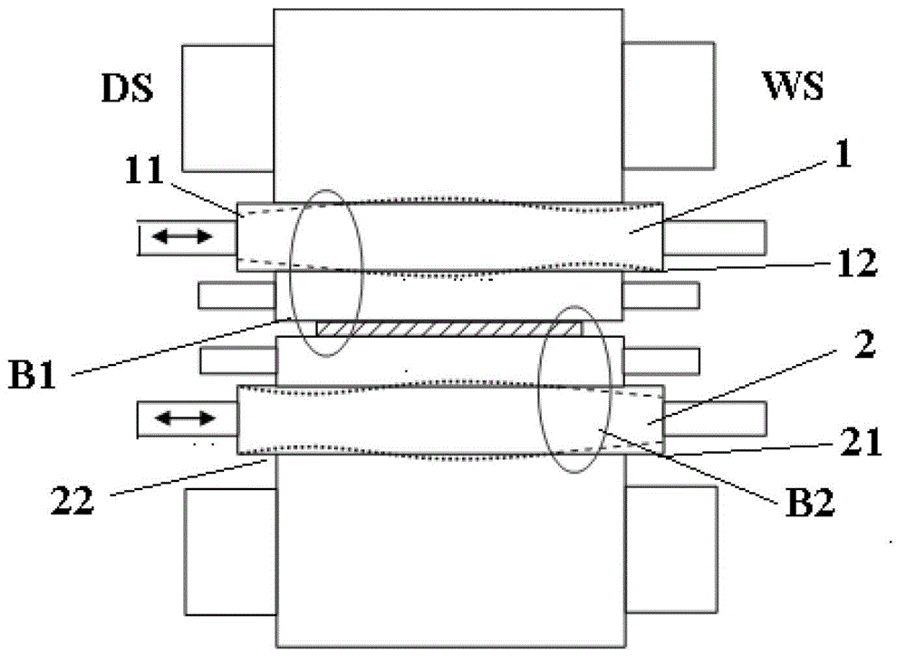 Method for controlling DI material edge drop for six-roller mill