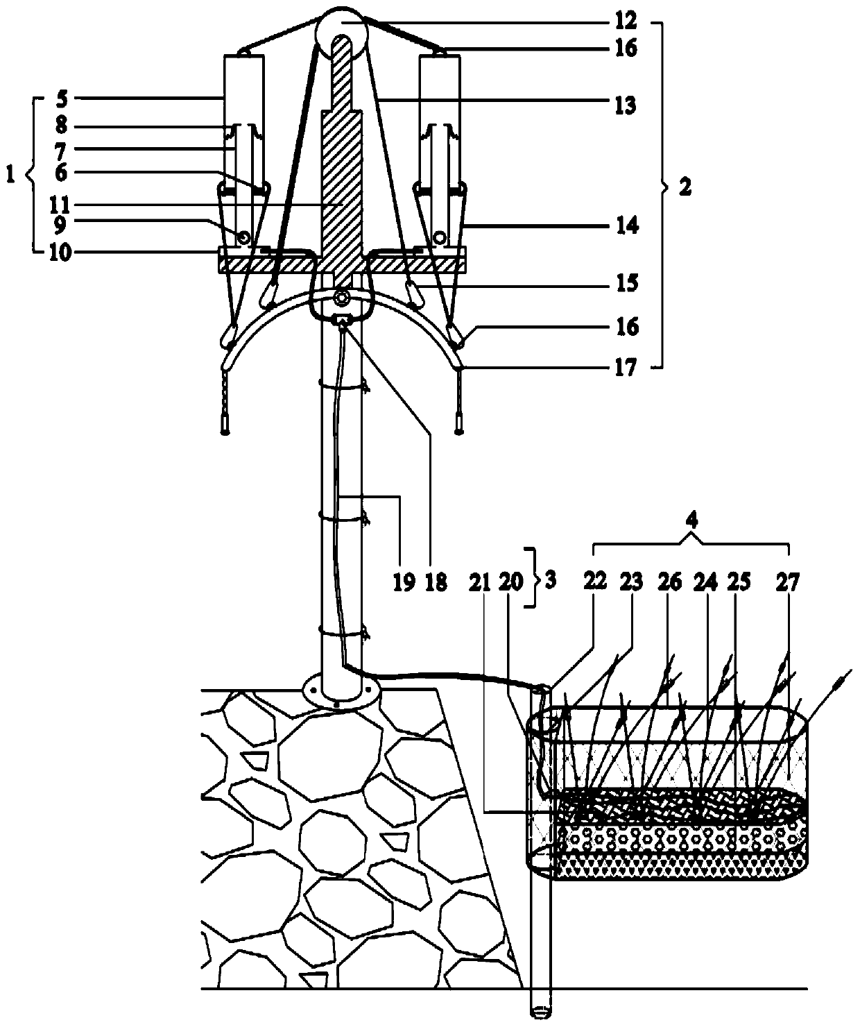 Urban river ecological restoration system based on waterfront sports upper limb tractor aeration