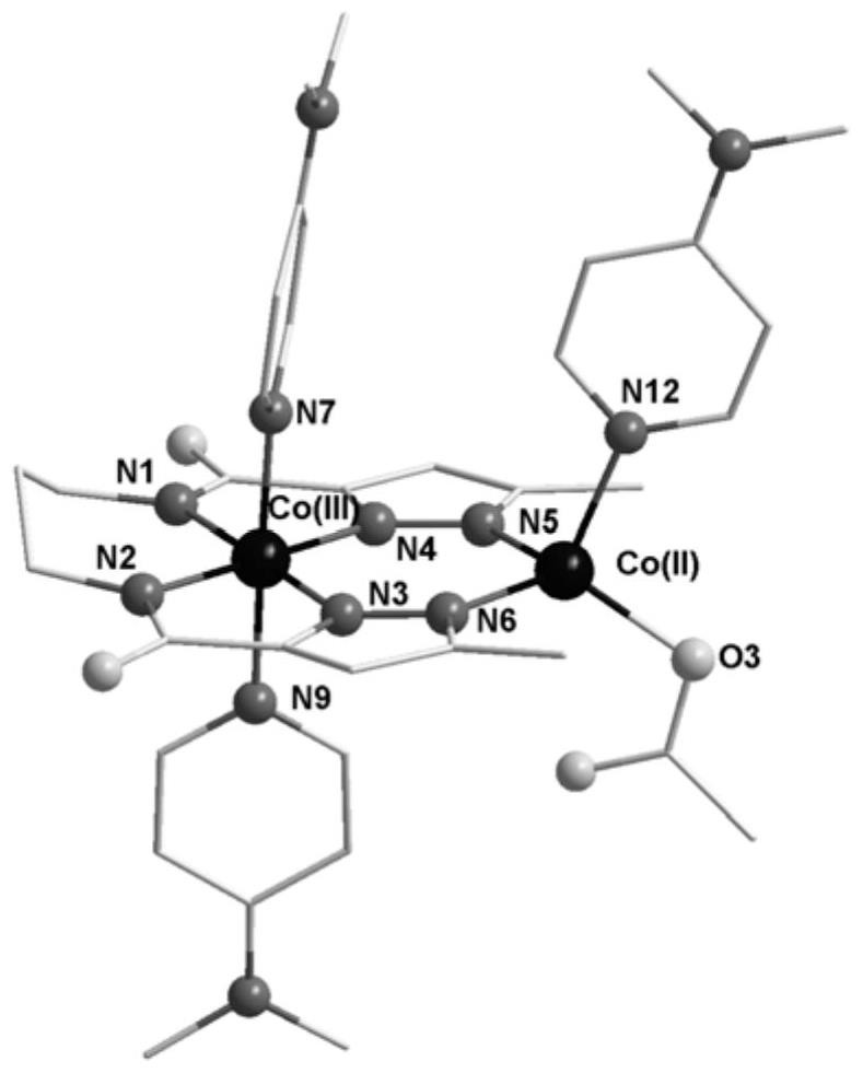 Co(III)-Co(II) binuclear cobalt single-molecular magnet, preparation method and application thereof